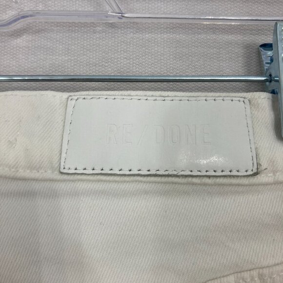 Re/Done White Distressed Button Fly Slim Leg Jeans size 25 - Picture 8 of 10